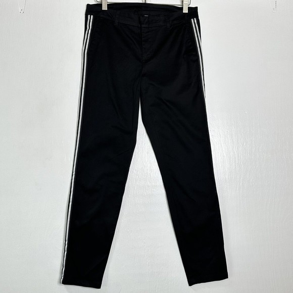 Kut From The Kloth Womens Black Chino Skinny Pants Size 4 Side Piping Stretch - Picture 1 of 9